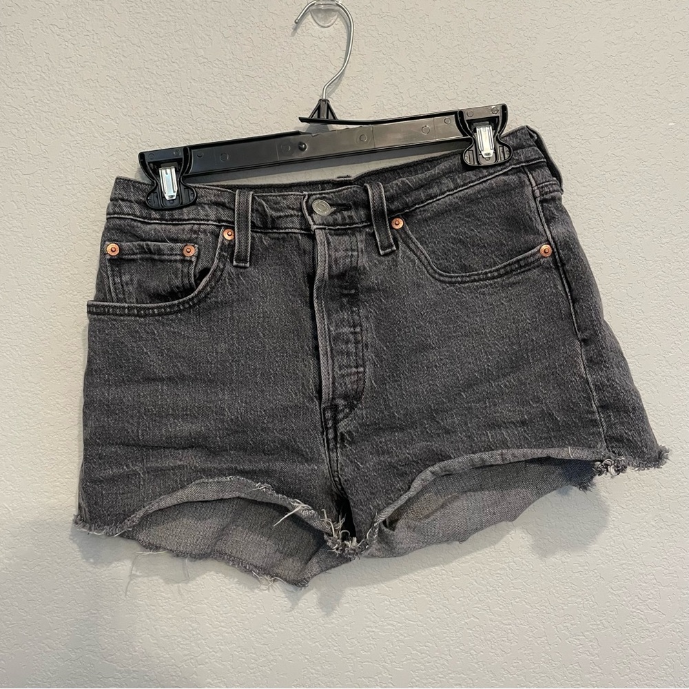 Levi's Black Washed Denim Jean Shorts
